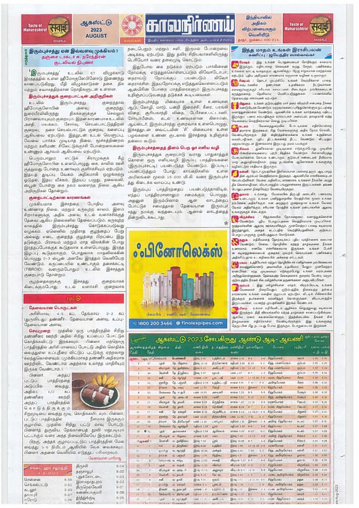 Kalnirnay Tamil Panchang Periodical August 2023
