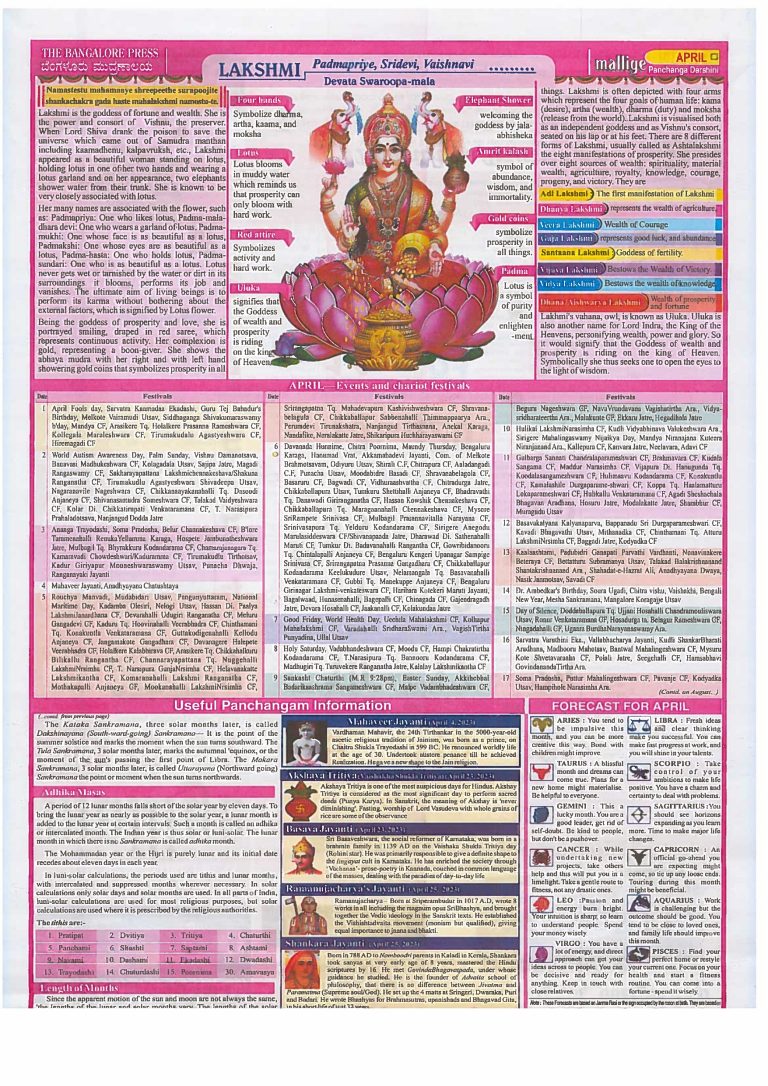Mallige Panchanga Darshini 2023: Kannada Calendar 2023 Panchangam PDF ...
