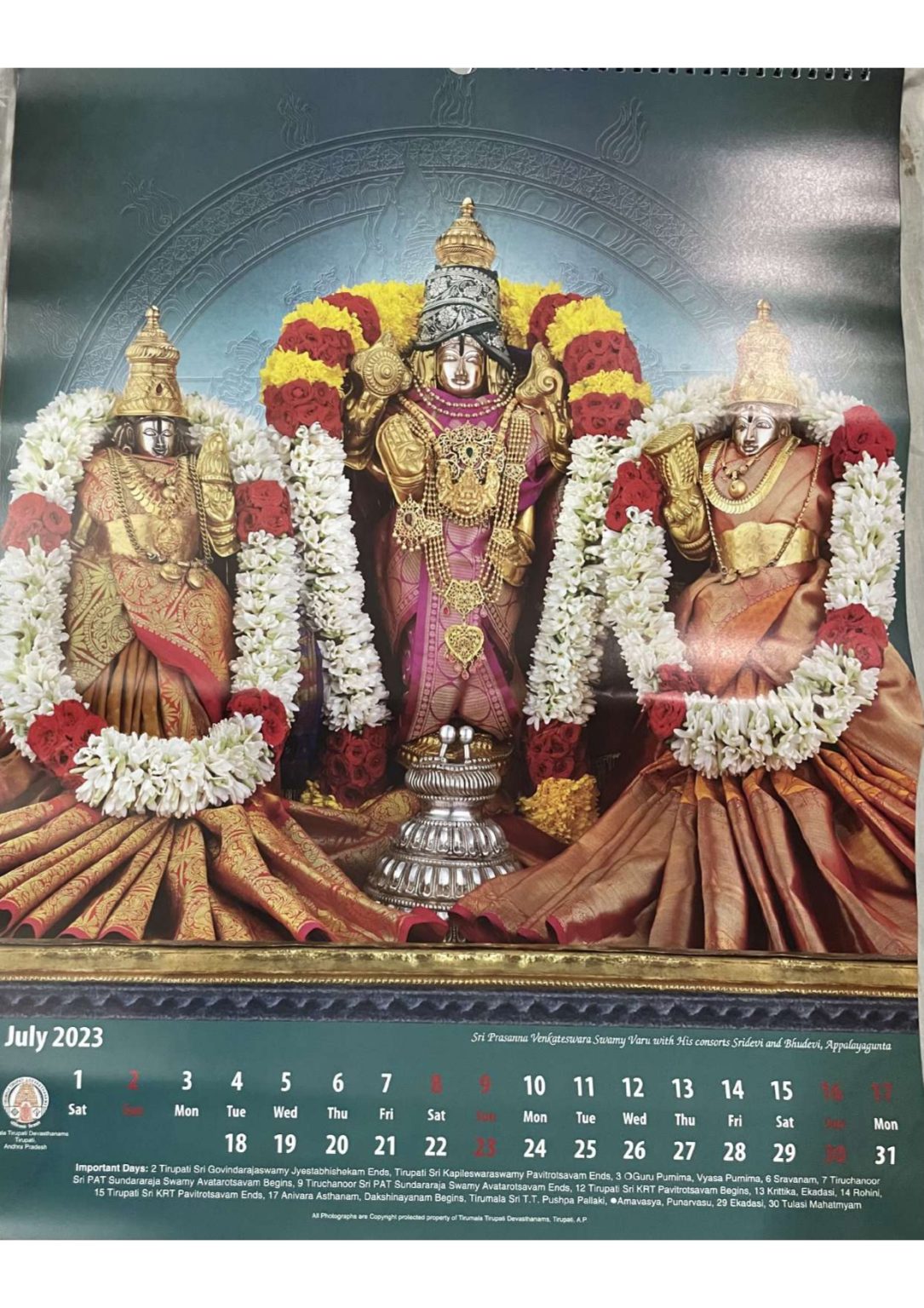 TTD Calendar 2023 PDF Download, Tirumala Tirupati Devasthanam Calendar