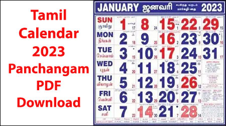Tamil Calendar 2023 PDF: Tamil Monthly Panchangam 2023 Download