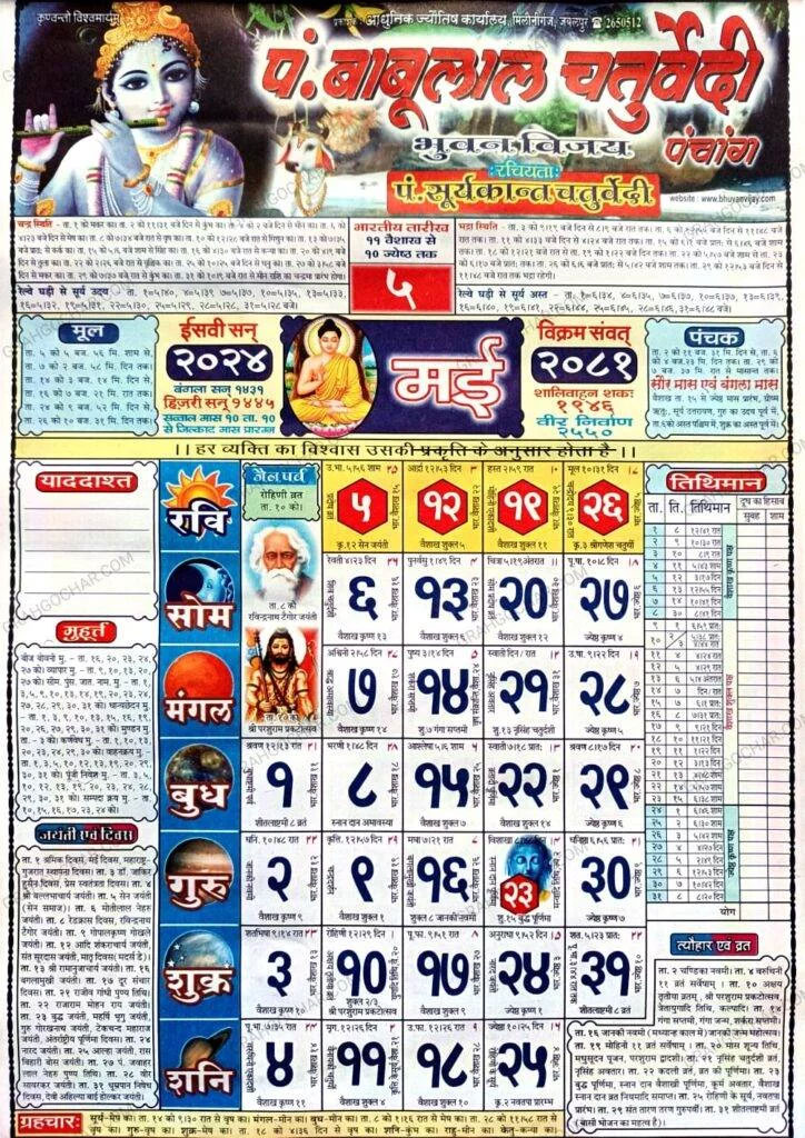 Babulal Chaturvedi Calendar 2024 May
