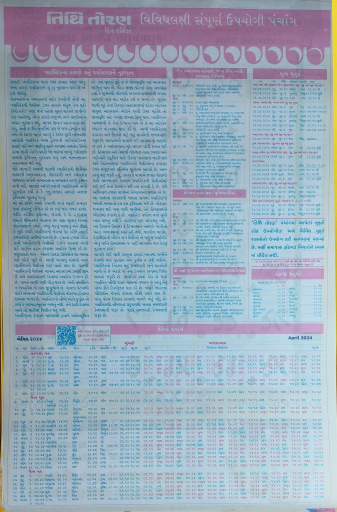 Tithi Toran Calendar April 2024