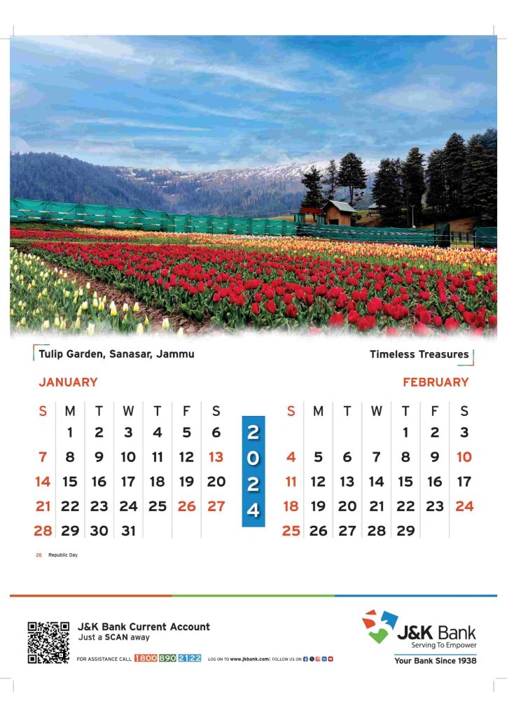 JK Bank Calendar 2024 January