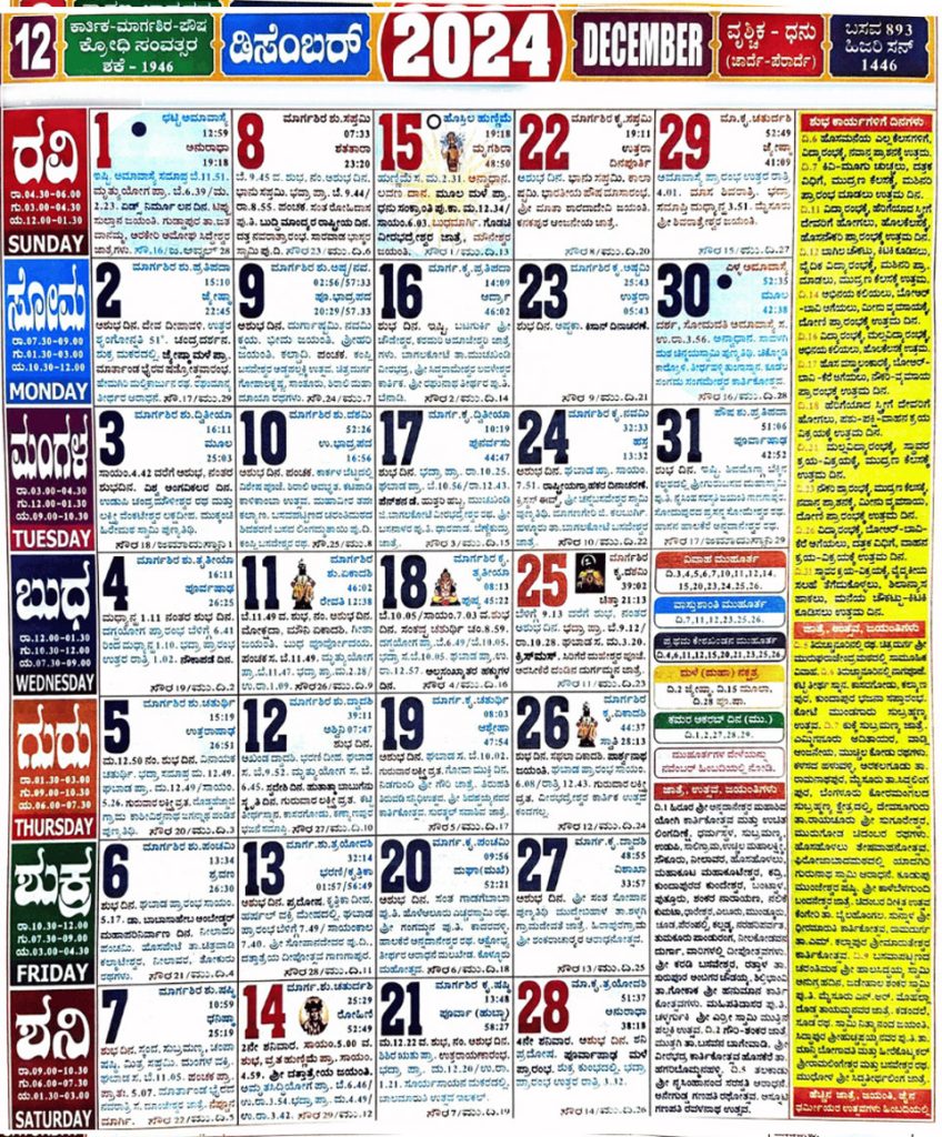 Mahalaxmi Kannada Calendar 2024 PDF, Mahalaxmi Dindarshika 2024